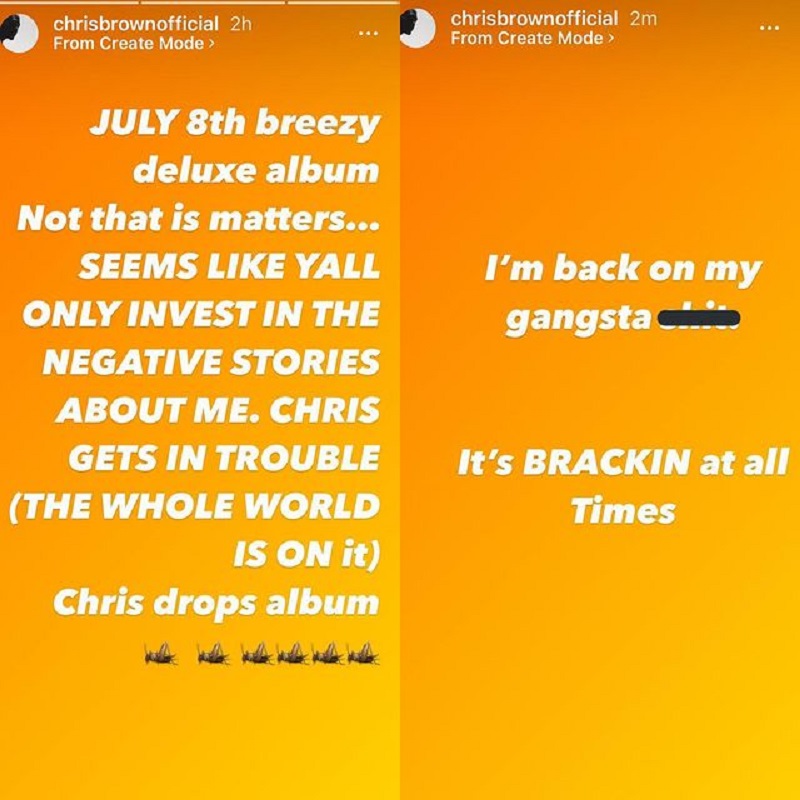 Chris Brown says people only support negative stories about him