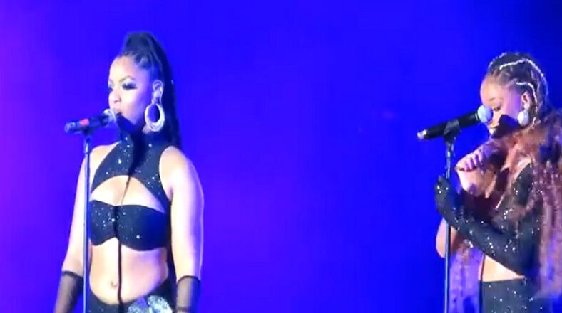 Halle Bailey's hair got tangled in microphone while she was performing