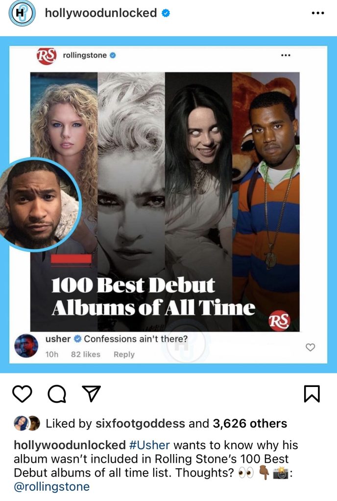 Usher asks Rolling Stone why "Confessions" isn't on best debut albums list