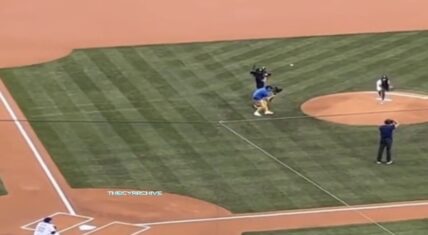 Saweetie throws first pitch at Dodgers game for Filipino Heritage Night