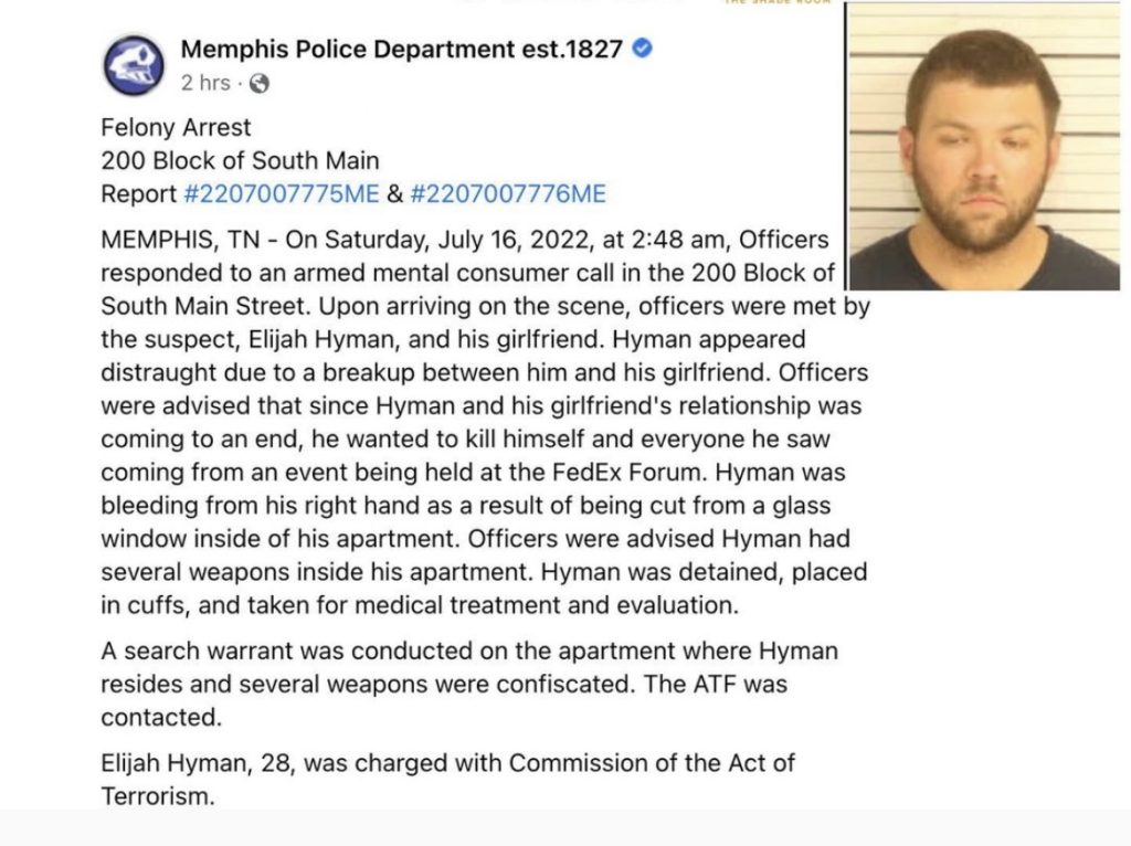 Elijah Hyman arrested due to threats after Yo Gotti concert