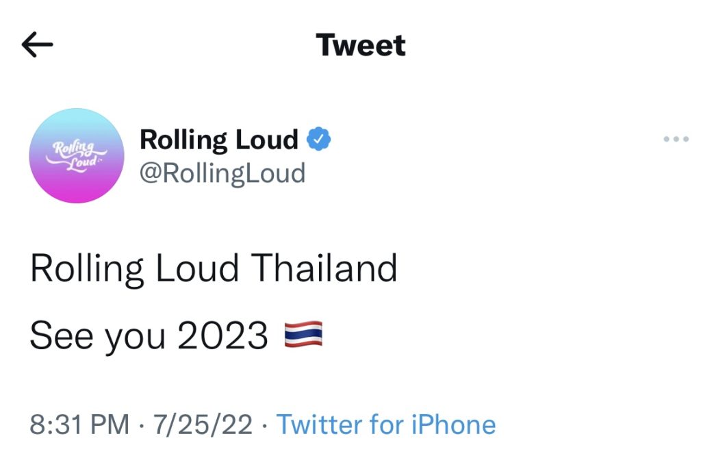 Rolling Loud announces Thailand festival coming in 2023