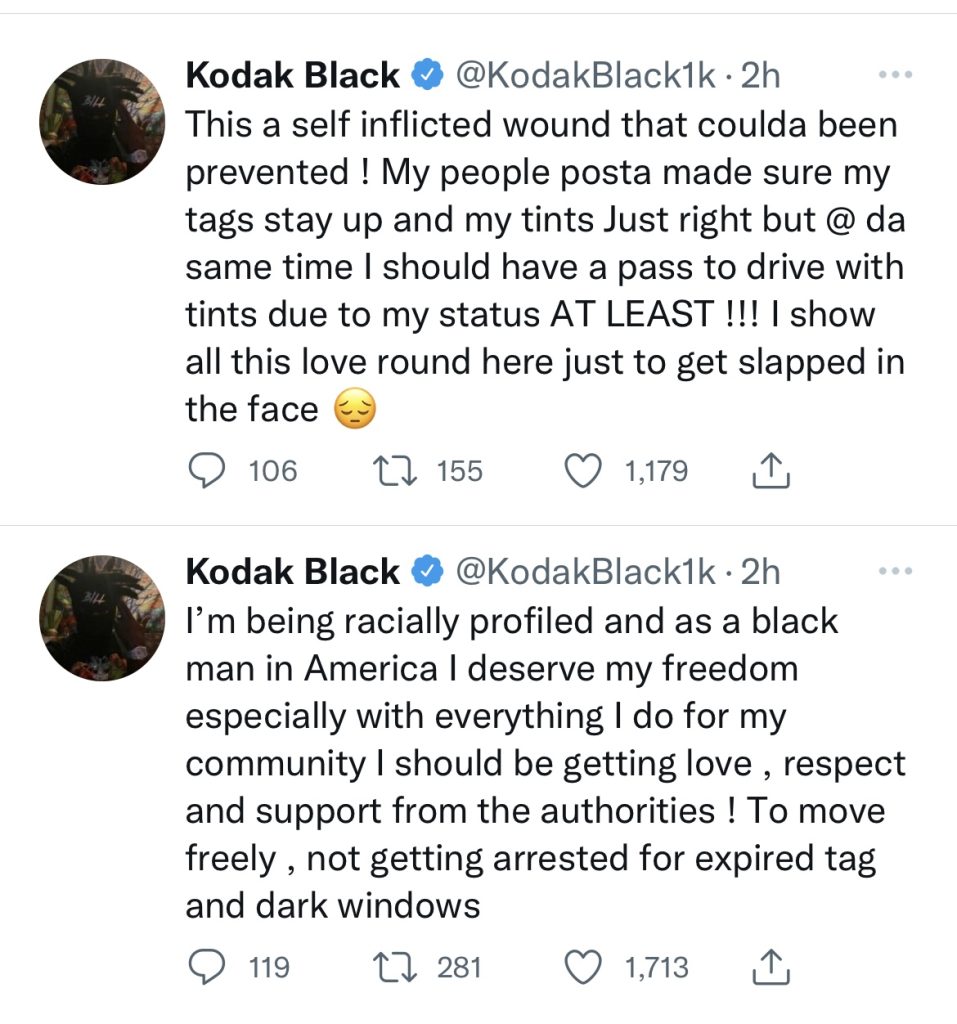 Kodak Black says recent arrest was due to racial profiling