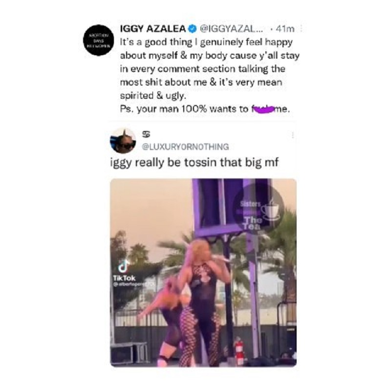 Iggy Azalea vents on Twitter about people talking about her body