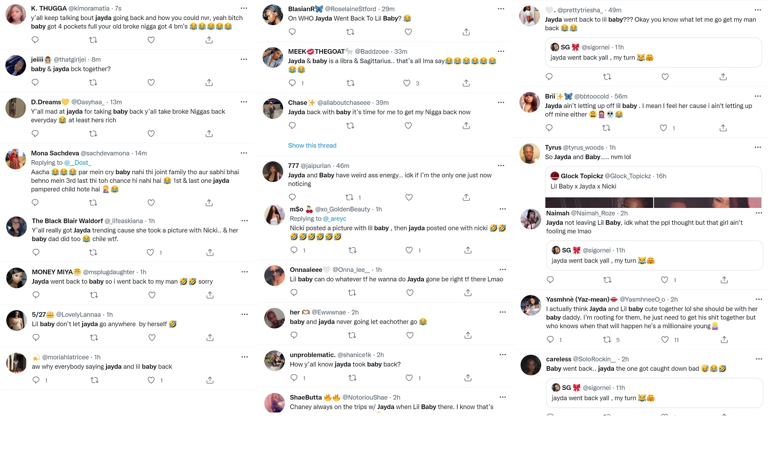 Jayda is apparently back with Lil Baby and Twitter can't handle it
