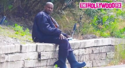 Kanye West spotted sitting by himself on the side of the road