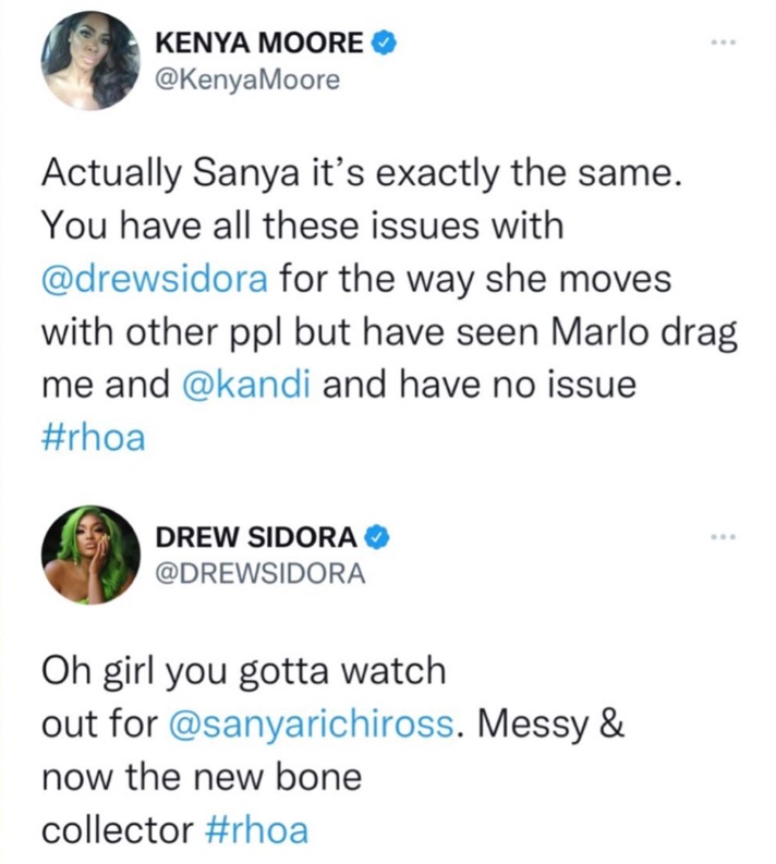 Kenya Moore calls Sanya Richards-Ross out after RHOA aired