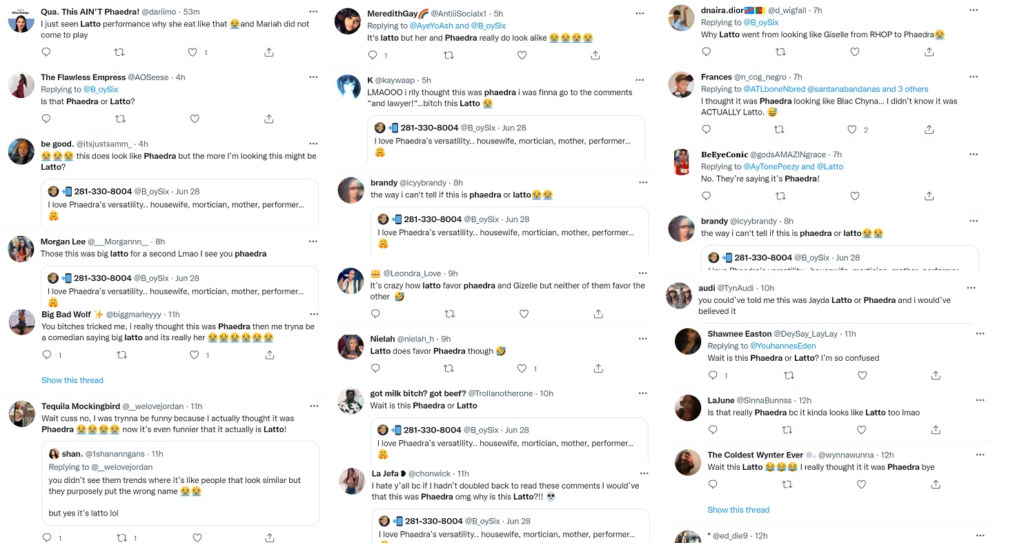 Latto trends on Twitter as fans say she looks like Phaedra Parks