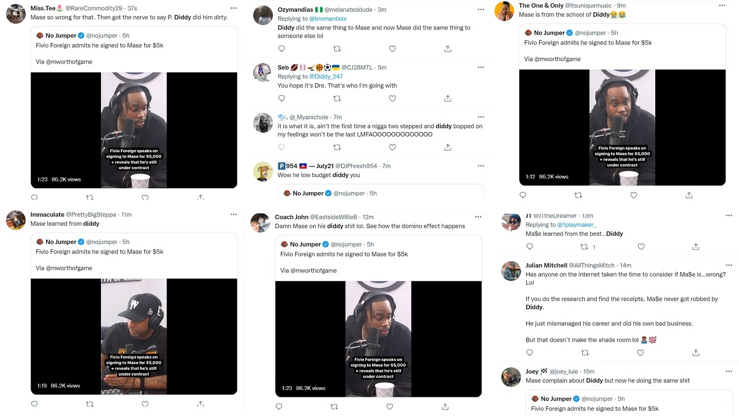 Mase dragged on Twitter for signing Fivio Foreign to $5000 deal