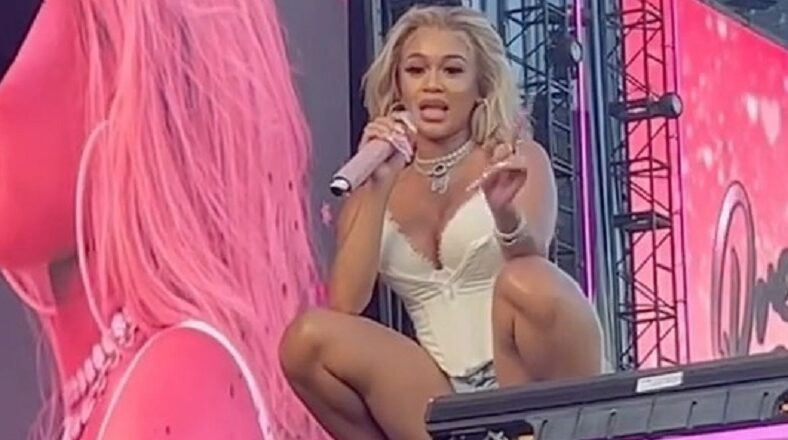 Saweetie stops Rolling Loud performance to flirt with guy in crowd