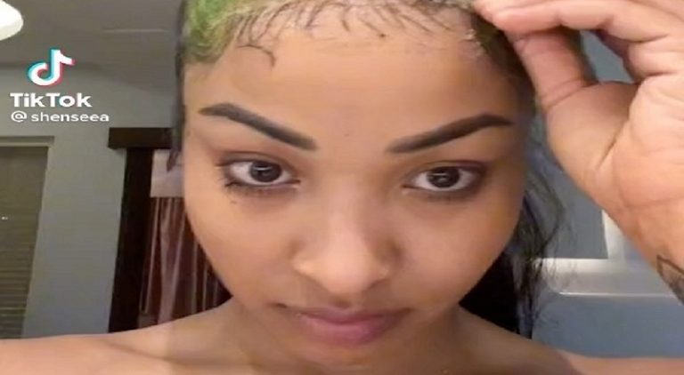 Shenseea shares video of her taking her wig off
