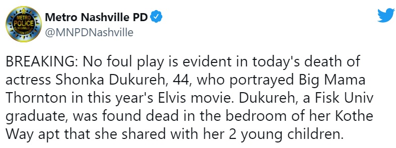 Shonnka Dukreh found dead but police do not suspect foul play