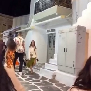 Tristan Thompson holding hands with mystery woman in Greece