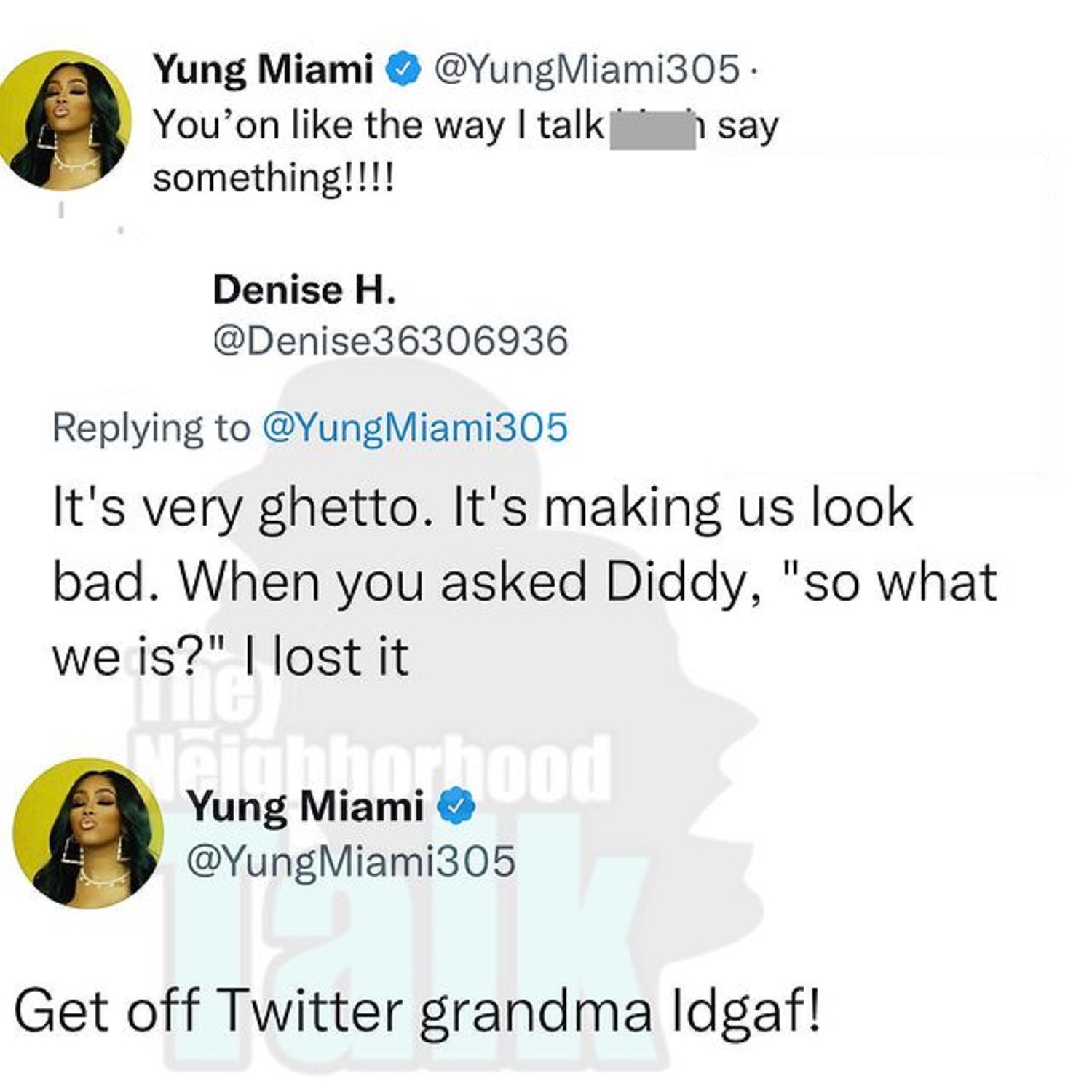 Yung Miami kicks a woman off Twitter for saying she talks ghetto