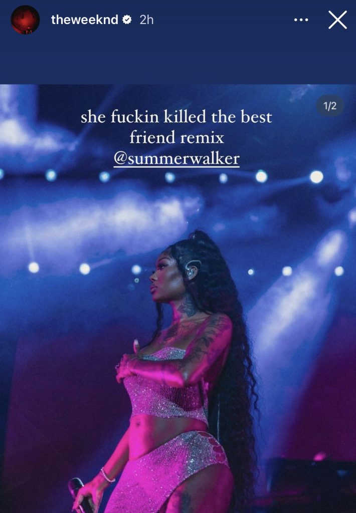 The Weeknd announces “Best Friends” remix with Summer Walker 