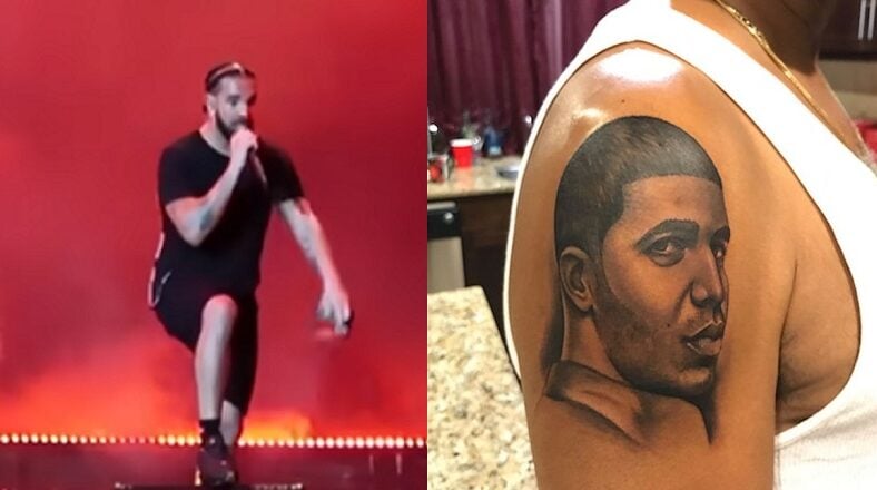 Drake criticizes the tattoo his father got of him on his arm