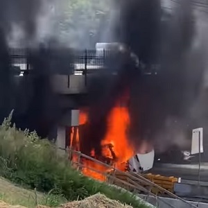 Fiery accident involving 18 wheeler shuts down I-285 in Atlanta
