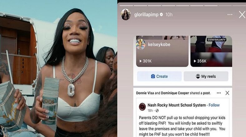 Glorilla responds Nash Rocky Mount School System's Facebook post