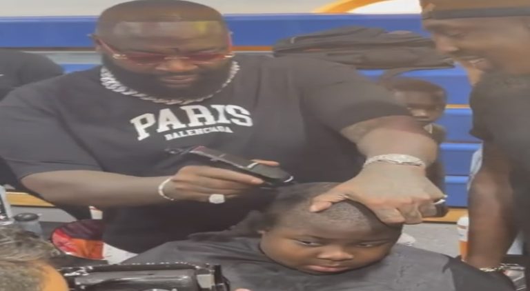 Rick Ross goes viral for cutting boy's hair in Miami 