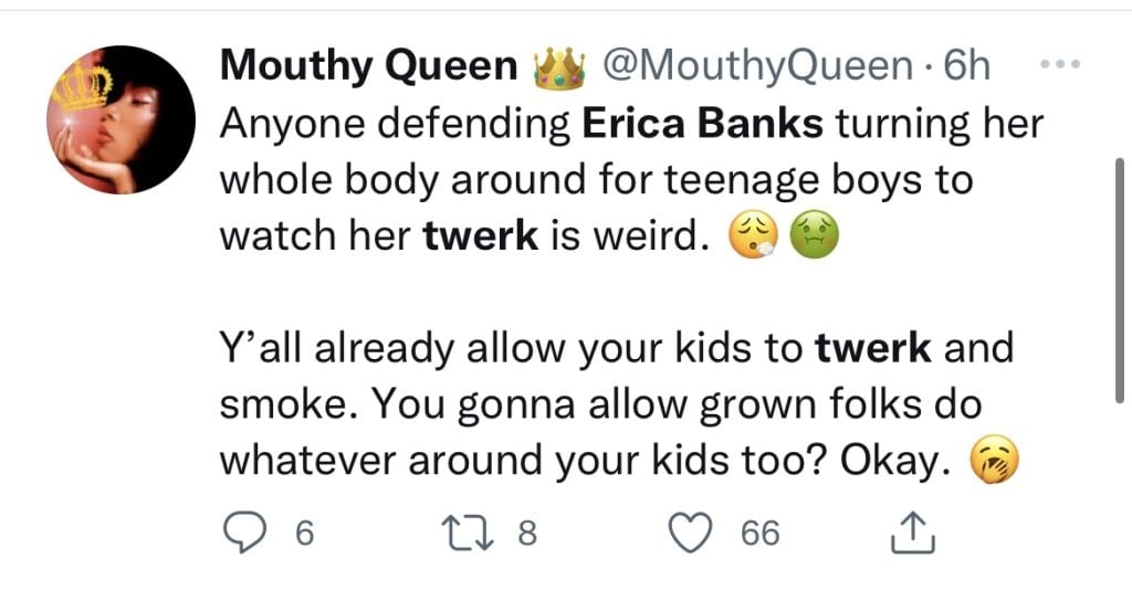 Erica Banks criticized for twerking at high school