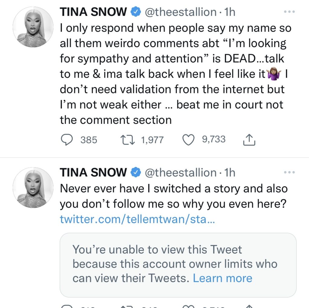 Megan Thee Stallion calls out Carl Crawford on Twitter