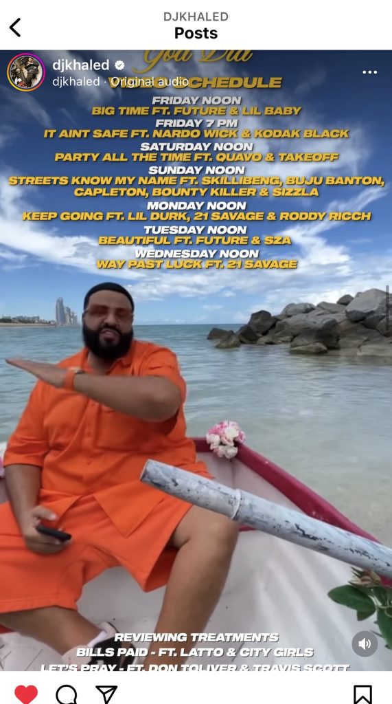DJ Khaled announces music video schedule for "God Did" album 