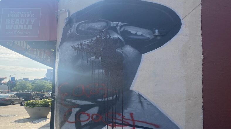 The Notorious B.I.G mural in Brooklyn vandalized