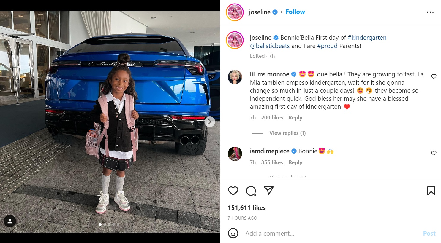 Joseline gets dragged over Bonnie Bella's hair in school pic