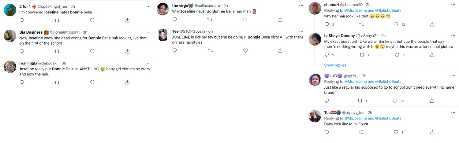 Joseline gets dragged over Bonnie Bella's hair in school pic