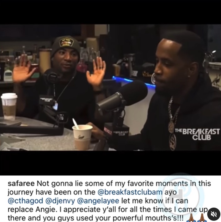 Safaree asks if he can replace Angela Yee on The Breakfast Club