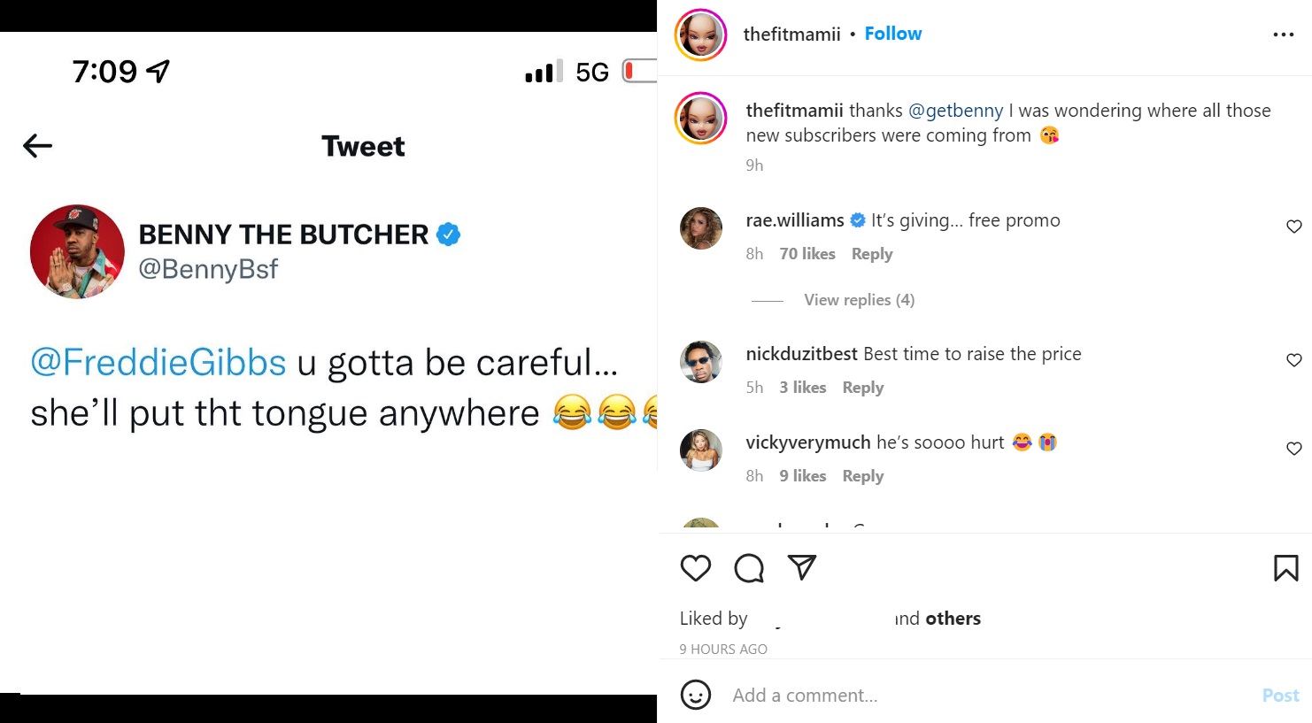 TheFitMami thanks Benny The Butcher for sharing her private video