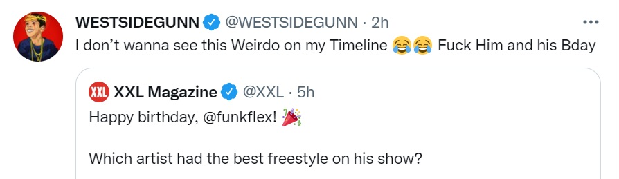 Westside Gunn calls Funk Flex a weirdo and says F his birthday