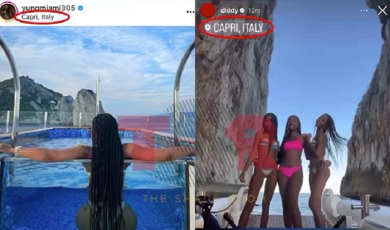 Yung Miami is in Italy at the same time as Diddy and his family