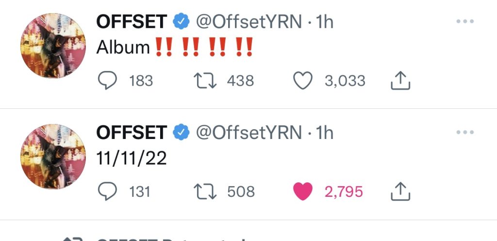 Offset says solo album will be out on November 11