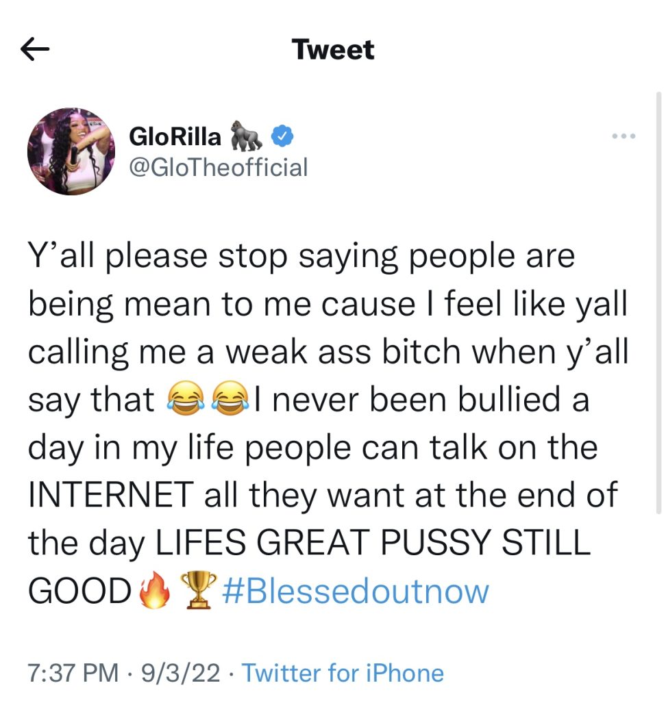 GloRilla addresses people allegedly being mean to her online 