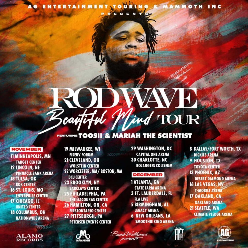 Rod Wave announces "Beautiful Mind" Tour