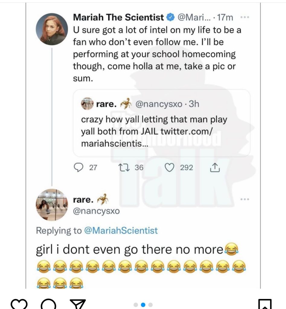 Fan tells Mariah The Scientist that Young Thug is playing her