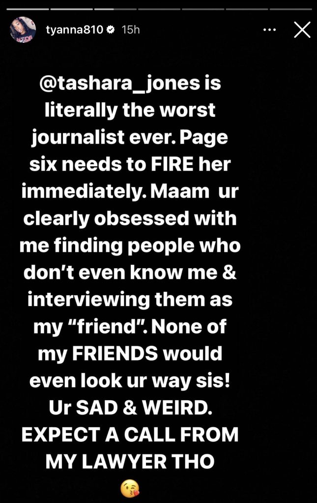 T'yanna Wallace denies that friends spoke against her boyfriend