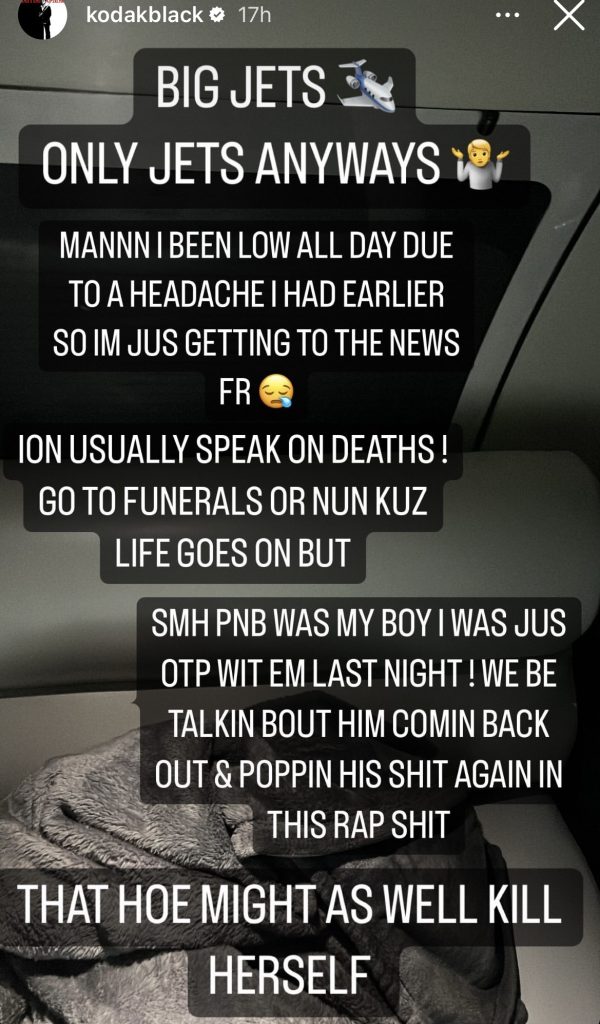 Kodak Black blames PnB Rock's girlfriend for death