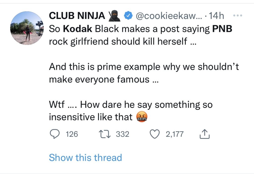 Kodak Black blames PnB Rock's girlfriend for death