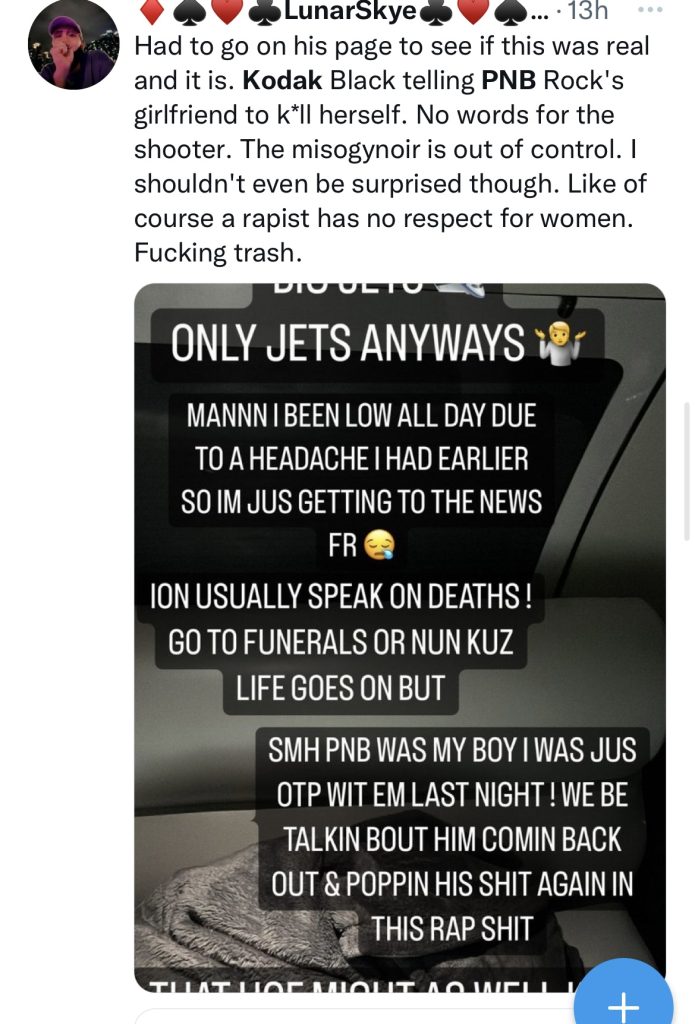 Kodak Black blames PnB Rock's girlfriend for death