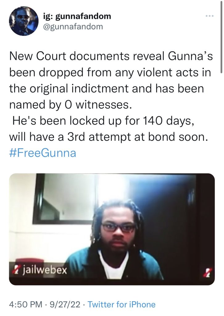 Gunna attempting third bond request