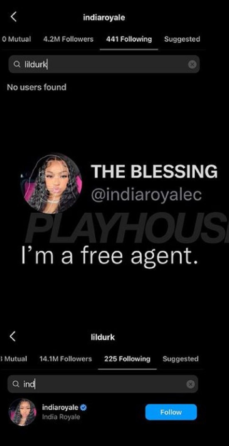 India Royale and Lil Durk have broken up