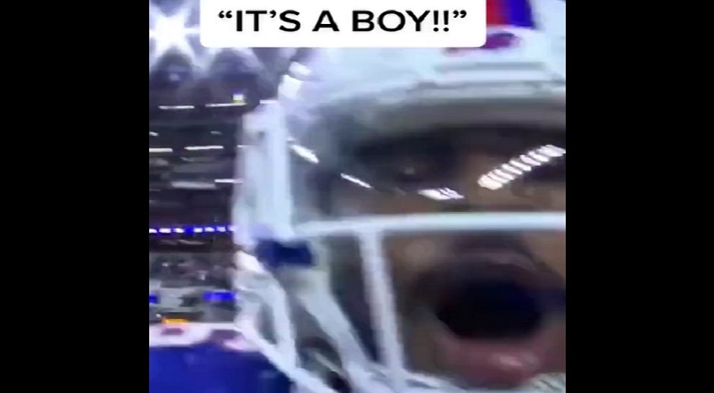 Isaiah McKenzie does gender reveal for sister live during game