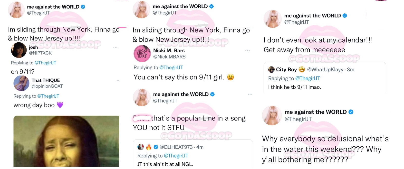 JT receives backlash for saying 'blow New Jersey up' on 9-11