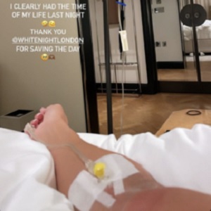Lori Harvey shares photo of herself hooked to IV on her IG Story