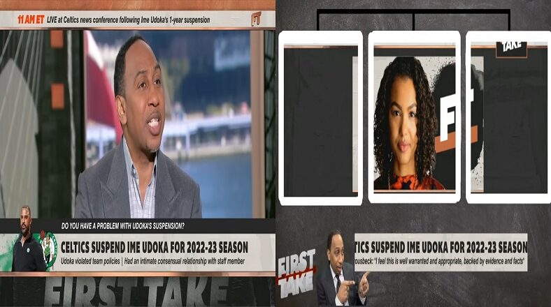 Malika Andrews argues with Stephen A Smith over Ime Udoka