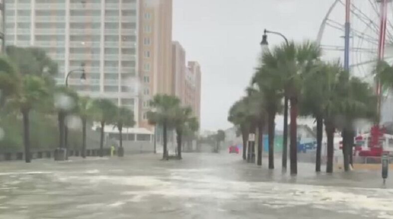 Ocean Blvd in Myrtle Beach is flooded after Hurricane Ian