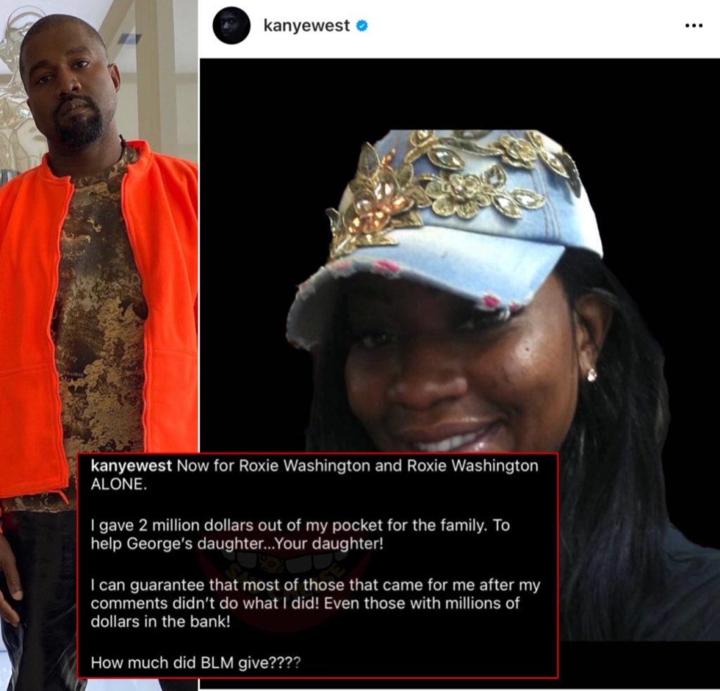Kanye West calls out mother of George Floyd's daughter