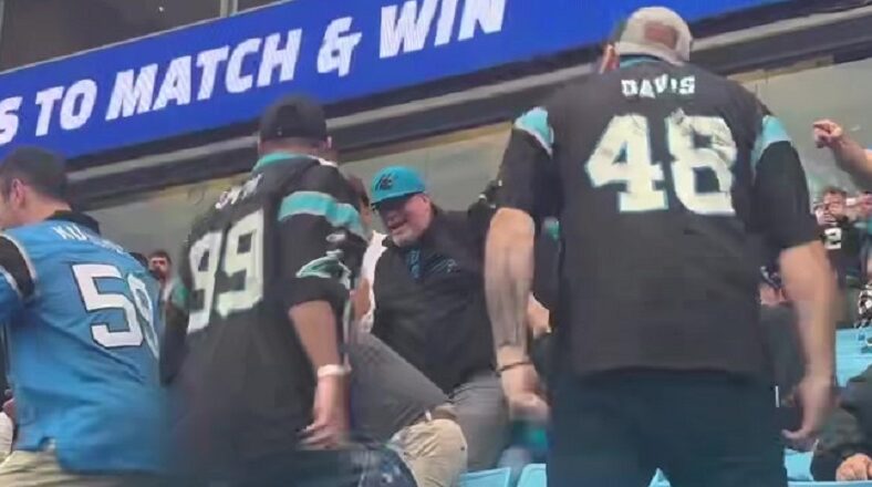 Fight breaks out between Carolina Panthers' fans during game
